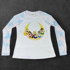 Sailor Moon Pastel Tie-Dye Girls Rash Guard Girls Size Medium